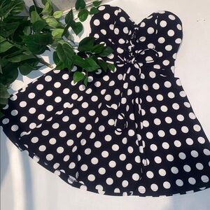 Papaya Black and White Polka Dot Mini Dress